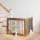  Kutyakerítés állványokkal 2 pcs Antik Fa 100 x 80 cm Szerelt Fa