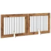  Kutyakerítés állványokkal 2 pcs Antik Fa 100 x 80 cm Szerelt Fa