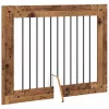  Kutyakerítés állványokkal 2 pcs Antik Fa 100 x 80 cm Szerelt Fa