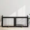  Kutyakerítés állványokkal 4 pcs Fekete Tölgy 100 x 80 cm