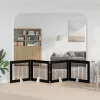  Kutyakerítés állványokkal 4 pcs Fekete Tölgy 100 x 80 cm