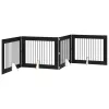  Kutyakerítés állványokkal 4 pcs Fekete Tölgy 100 x 80 cm