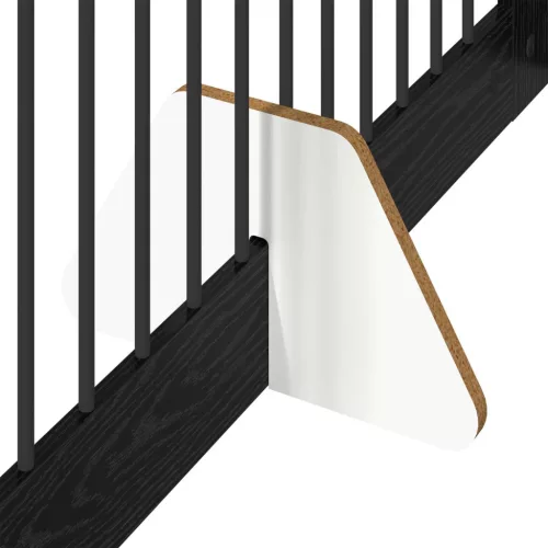  Kutyakerítés állványokkal 4 pcs Fekete Tölgy 100 x 80 cm
