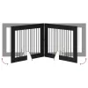  Kutyakerítés állványokkal 4 pcs Fekete Tölgy 100 x 80 cm