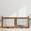  Kutyakerítés állványokkal 4 pcs Füstös Tölgy 100 x 80 cm