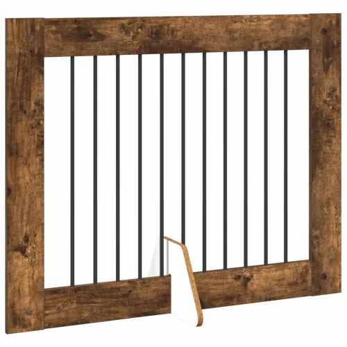  Kutyakerítés állványokkal 4 pcs Füstös Tölgy 100 x 80 cm