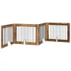  Kutyakerítés állványokkal 4 pcs Antik Fa 100 x 80 cm Szerelt Fa