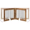  Kutyakerítés állványokkal 4 pcs Antik Fa 100 x 80 cm Szerelt Fa