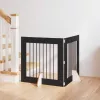  Kutyakerítés állványokkal 2 pcs Fekete Tölgy 80 x 80 cm