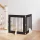  Kutyakerítés állványokkal 2 pcs Fekete Tölgy 80 x 80 cm