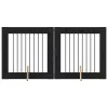  Kutyakerítés állványokkal 2 pcs Fekete Tölgy 80 x 80 cm