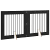  Kutyakerítés állványokkal 2 pcs Fekete Tölgy 80 x 80 cm