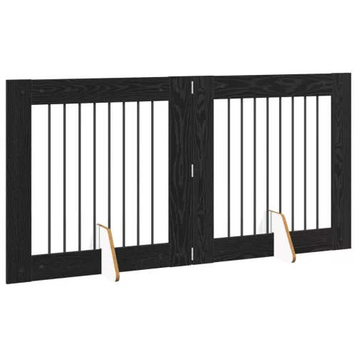  Kutyakerítés állványokkal 2 pcs Fekete Tölgy 80 x 80 cm