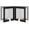  Kutyakerítés állványokkal 2 pcs Fekete Tölgy 80 x 80 cm