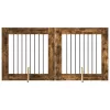  Kutyakerítés állványokkal 2 pcs Füstös Tölgy 80 x 80 cm