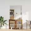  Kutyakerítés állványokkal 2 pcs Füstös Tölgy 80 x 80 cm