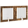  Kutyakerítés állványokkal 2 pcs Füstös Tölgy 80 x 80 cm