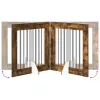  Kutyakerítés állványokkal 2 pcs Füstös Tölgy 80 x 80 cm