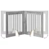  Kutyakerítés állványokkal 2 pcs Szürke Sonoma 80 x 80 cm