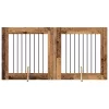  Kutyakerítés állványokkal 2 pcs Antik Fa 80 x 80 cm Szerelt Fa
