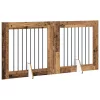 Kutyakerítés állványokkal 2 pcs Antik Fa 80 x 80 cm Szerelt Fa