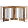  Kutyakerítés állványokkal 2 pcs Antik Fa 80 x 80 cm Szerelt Fa