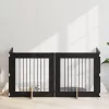  Kutyakerítés állványokkal 4 pcs Fekete Tölgy 80 x 80 cm