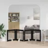  Kutyakerítés állványokkal 4 pcs Fekete Tölgy 80 x 80 cm