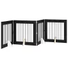  Kutyakerítés állványokkal 4 pcs Fekete Tölgy 80 x 80 cm