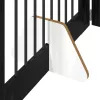  Kutyakerítés állványokkal 4 pcs Fekete Tölgy 80 x 80 cm