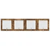  Kutyakerítés állványokkal 4 pcs Füstös Tölgy 80 x 80 cm