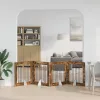  Kutyakerítés állványokkal 4 pcs Füstös Tölgy 80 x 80 cm