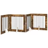  Kutyakerítés állványokkal 4 pcs Füstös Tölgy 80 x 80 cm