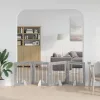  Kutyakerítés állványokkal 4 pcs Szürke Sonoma 80 x 80 cm