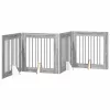  Kutyakerítés állványokkal 4 pcs Szürke Sonoma 80 x 80 cm