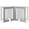  Kutyakerítés állványokkal 4 pcs Szürke Sonoma 80 x 80 cm