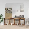  Kutyakerítés állványokkal 4 pcs Antik Fa 80 x 80 cm Szerelt Fa