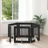  Kutyakerítés állványokkal 6 pcs Fekete Tölgy 80 x 80 cm