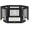  Kutyakerítés állványokkal 6 pcs Fekete Tölgy 80 x 80 cm