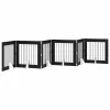  Kutyakerítés állványokkal 6 pcs Fekete Tölgy 80 x 80 cm