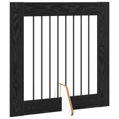  Kutyakerítés állványokkal 6 pcs Fekete Tölgy 80 x 80 cm