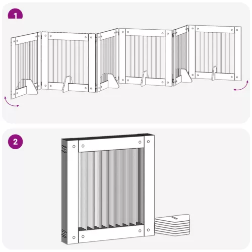  Kutyakerítés állványokkal 6 pcs Fekete Tölgy 80 x 80 cm