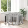  Kutyakerítés állványokkal 6 pcs Szürke Sonoma 80 x 80 cm
