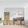  Kutyakerítés állványokkal 6 pcs Antik Fa 80 x 80 cm Szerelt Fa