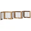  Kutyakerítés állványokkal 6 pcs Antik Fa 80 x 80 cm Szerelt Fa