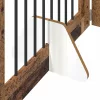  Kutyakerítés állványokkal 6 pcs Antik Fa 80 x 80 cm Szerelt Fa