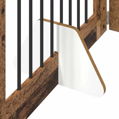  Kutyakerítés állványokkal 6 pcs Antik Fa 80 x 80 cm Szerelt Fa
