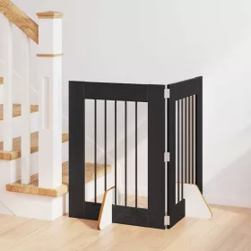   Kutyakerítés állványokkal 2 pcs Fekete Tölgy 60 x 80 cm