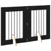  Kutyakerítés állványokkal 2 pcs Fekete Tölgy 60 x 80 cm