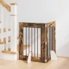 Kutyakerítés állványokkal 2 pcs Füstös Tölgy 60 x 80 cm